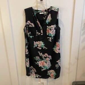 New York & Company Black Floral Dress